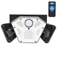 thumbnail image 3 of Luces de pared solares LED blancas de 6000 K con sensor de movimiento de 3 cabezales para exteriores y caminos, 3 of 8