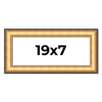 19x7 Frame Gold Plein Aire Solid Wood Picture Frame Width 2 Inches | Interior Frame Depth 0.5