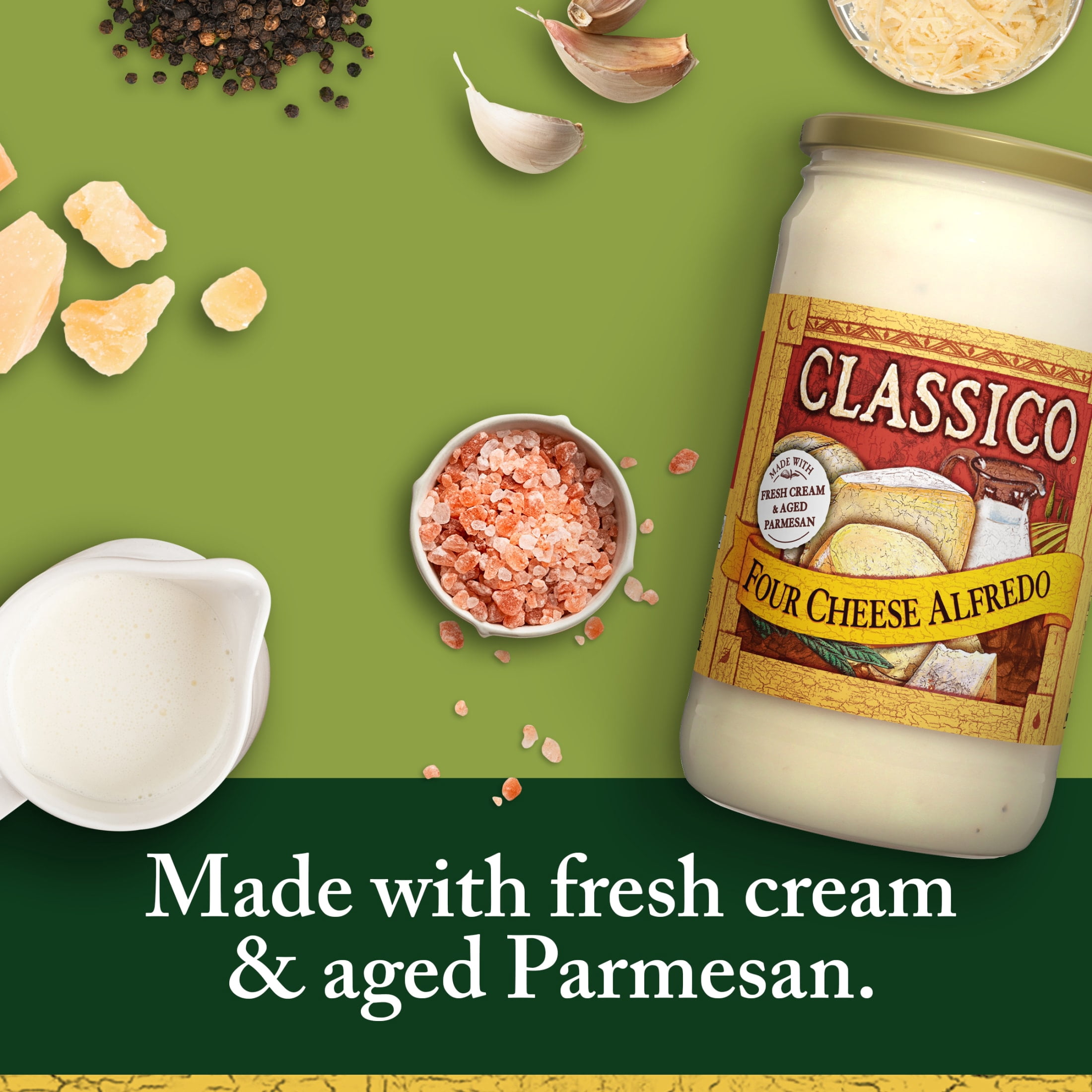 (2 pack) Classico Four Cheese Alfredo Pasta Sauce, 22 oz Jar
