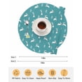 thumbnail image 6 of 13 Inch Round Placemats Set of 4, Teal Spring Easter Non Slip Heat Insulation PP Table Mats, Cute Bunny Botanical Washable Place Mats for Kitchen Dining Party Table Decor, 6 of 7