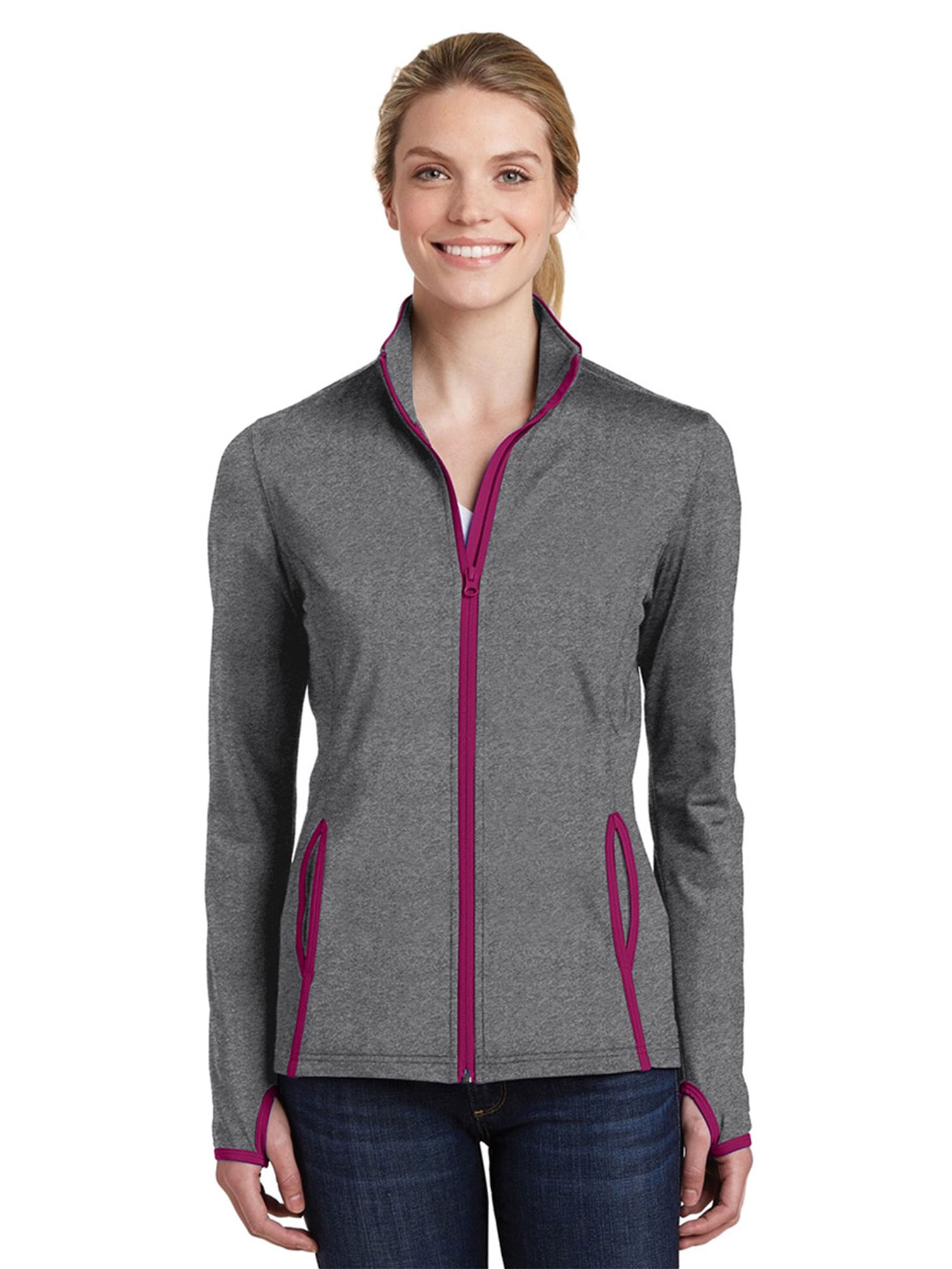 Sport-Tek Women's Contrast Full-Zip Jacket - Walmart.com