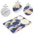 thumbnail image 4 of Yayeee Dish Drying Mat for Kitchen Counter Ultra Absorbent Easy Clean Pad 24x18", Blue Wave Pattern, 4 of 7