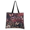thumbnail image 4 of Canvas Tote Bag for Women Girls Design Print Butterflies and Blossoms on Starry Tote, 4 of 8