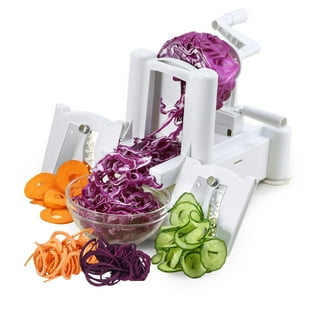 PRACTICA Vegetable Spiralizer with 4 Julienne Interchangeable Blades - with  Free Ceramic Peeler and Cleaning Brush, Zucchini Spaghetti Pasta Noodle
