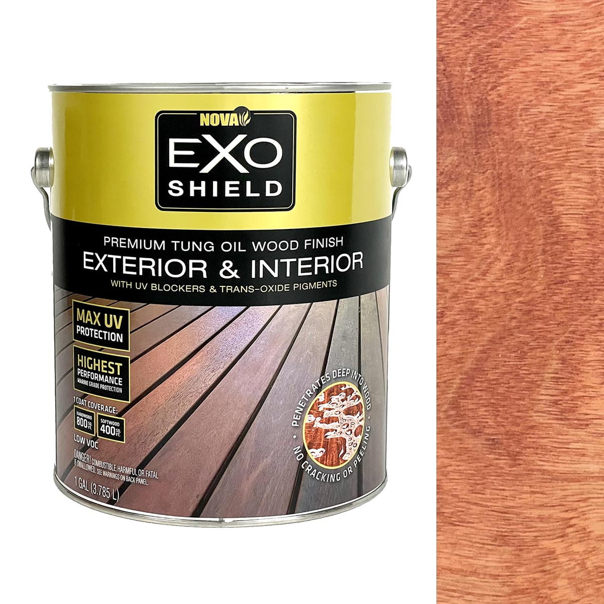 ExoShield Exterior Wood Stain (Mahogany, Gallon )