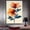 Orange, variant on Mudket Orange and Blue Flower Canvas Wall Art, Framed Ready to Hang, Modern Botanical Print, Elegant Wall Decor for Bedroom Bathroom - 12"L x 8"W