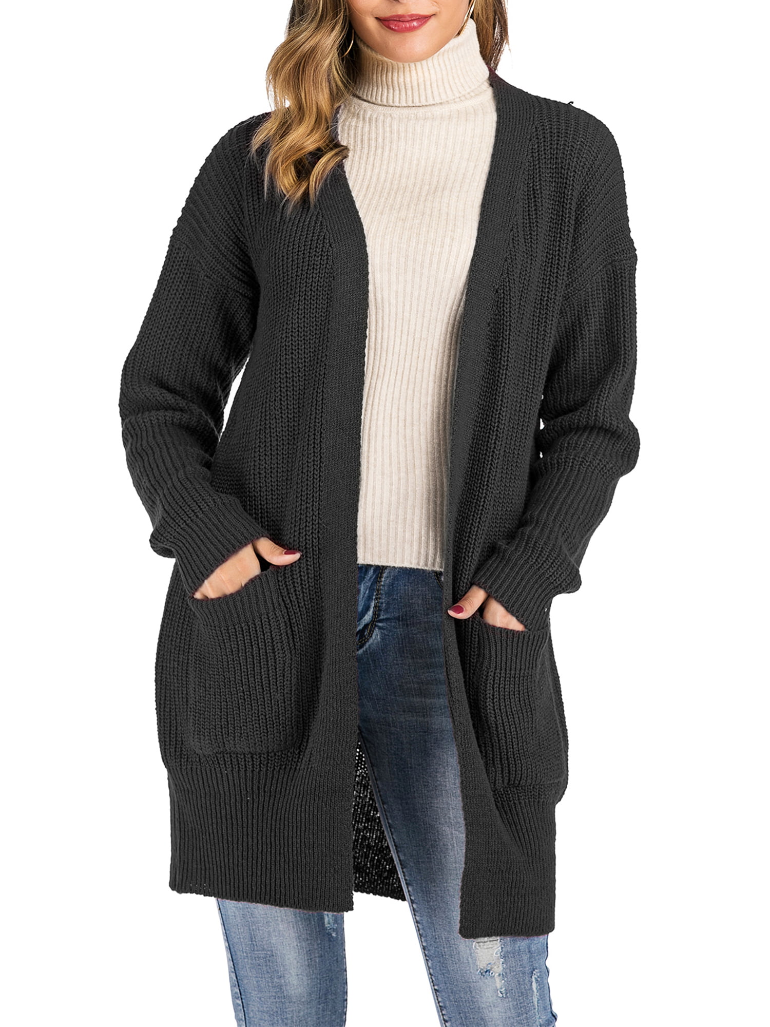 SAYFUT - Women's Open Front Duster Cardigan Long Sleeve Thin Sweater ...