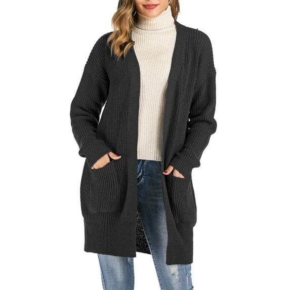 Women's Open Front Duster Cardigan Long Sleeve Thin Sweater Loose Causal Lightweight Kimono Cardigan Plus Size