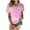 Hot Pink#3, variant on Homenesgenics Womens Tops Plus Size under $10 Women's Fashion Printed Short Sleeve T-Shirt Blouse Round Neck Casual Tops
