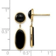 thumbnail image 3 of FB Jewels 14K Yellow Gold Onyx Oval Dangle Post Earrings, 3 of 3