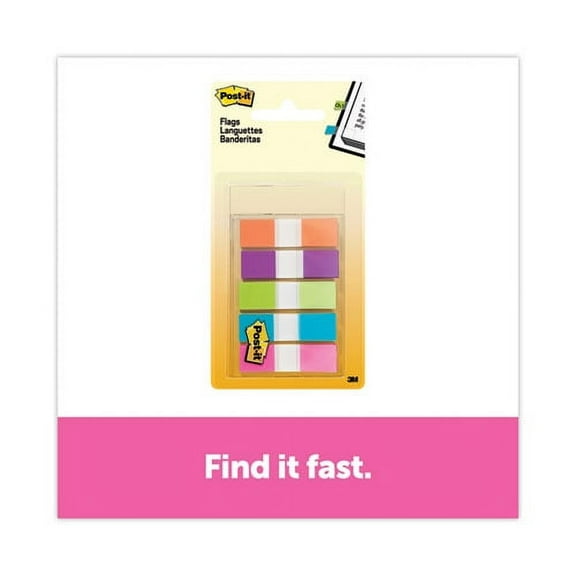 Page Flags In Portable Dispenser, Assorted Brights, 5 Dispensers, 20 Flags/color | Bundle of 2 Packs