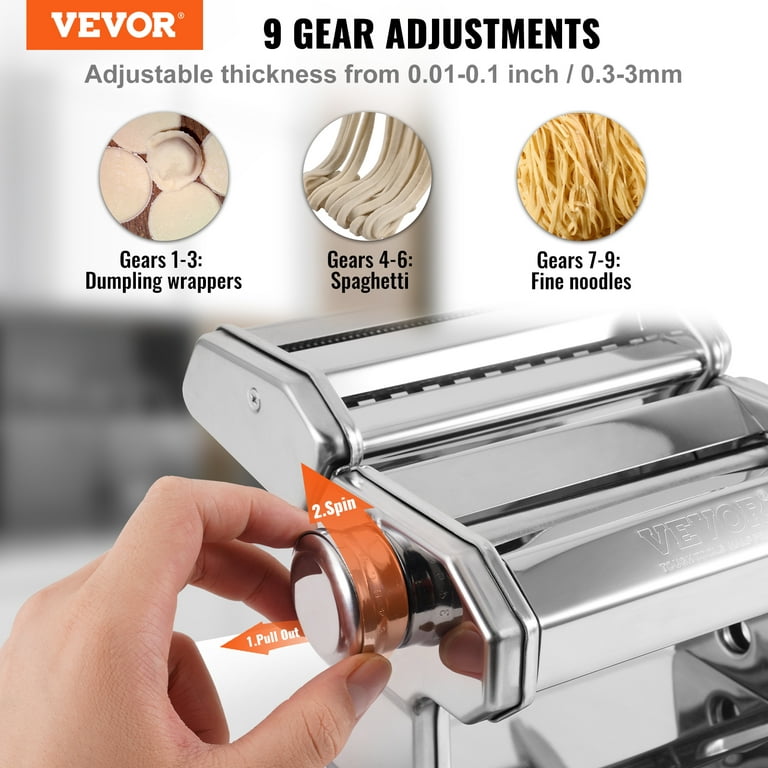 BENTISM Manual Stainless Steel Fresh Pasta Maker Machine Noodle Rollers and  Cutter 
