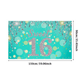 thumbnail image 2 of Teal Glittery Sweet 16 Backdrop Banner Party Decorations Background Photography Props for Sweet 16 Birthday Celebrations Party Supplies Decors, 2 of 7