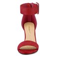 thumbnail image 2 of Sandalias De Correa Cremallera Hebilla De Tobillo Talón De Bloque Para Mujer Rojo 42, 2 of 7