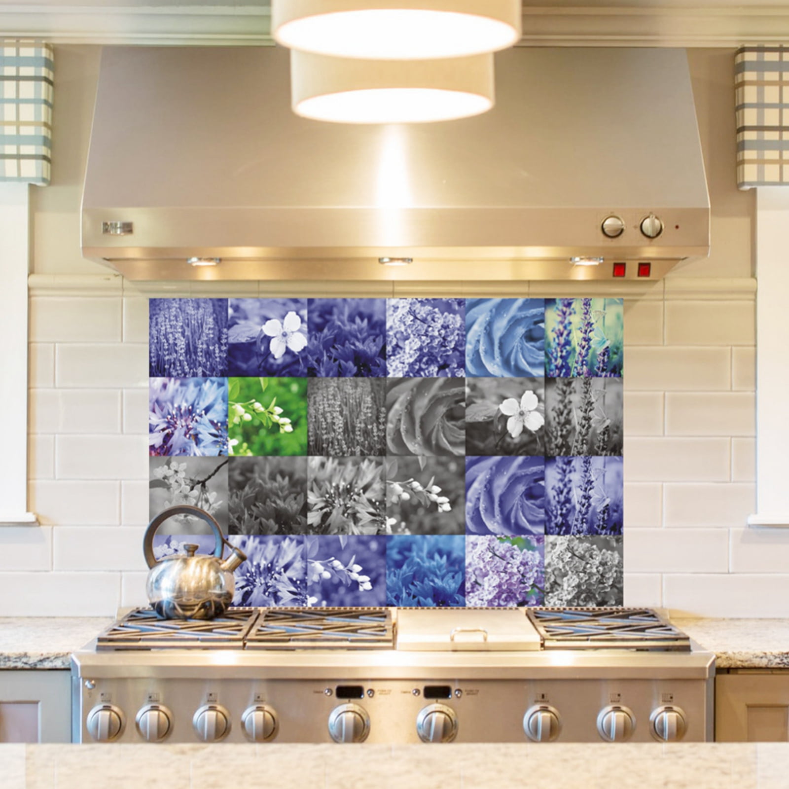 Clearance！5.9"x5.9"24pcs Multicolor Heat Resistant Peel and Stick Tile Splashback,Premium Backsplash Peel and Stick Tile for Kitchen Bathroom Stick Subway Tiles