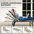 thumbnail image 4 of Outsunny Chaise Longue Pliante d'Extérieur, Chaise Longue Réglable à 4 Niveaux avec Appuie-Tête, Chaise de Bronzage Lit de Plage, Lit de Camp Inclinable pour Camping, Randonnée, Cour Arrière, Multicolore, 4 of 10