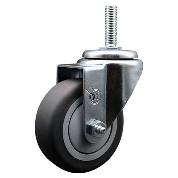 3.5 Inch Thermo Rubber Wheel Swivel 3/4 Inch Threaded Stem Caster SCC