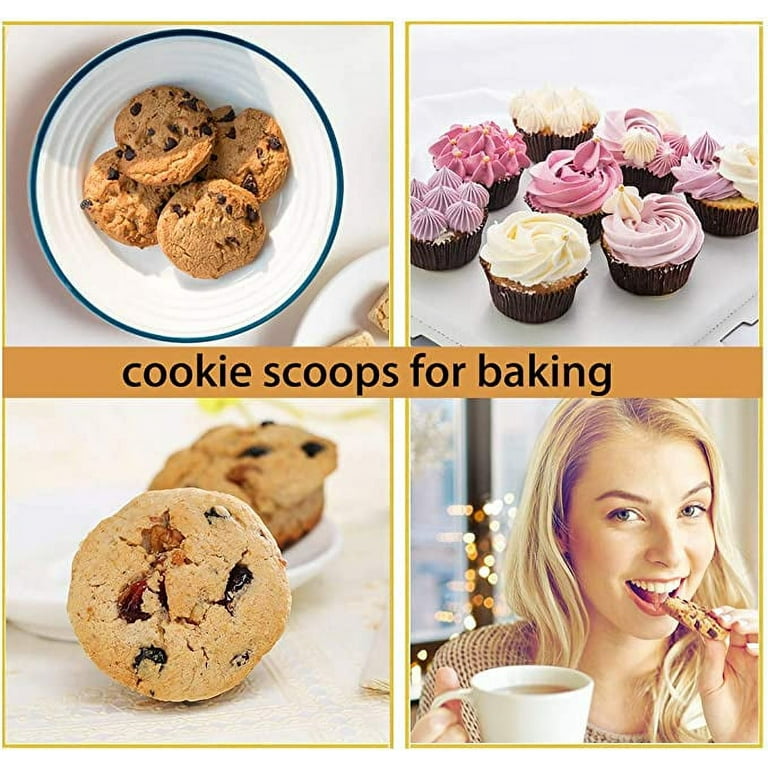 4 Pcs Cookie Scoop Set Include 1 Tbsp 2 Tbsp 3 Tbsp 4 Tbsp Ice Cream  Scooper Stainless Steel Cookie Scooper with Trigger Release for Baking  Cookie