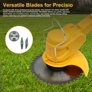 650W Weed Trimmer Cordless, 24V 2000mAh Battery Operated Weed Eater Electric Grass Trimmer with Wheels, 3 in 1 Battery Powered Weed Wacker with 3 Types Blades for Yard Garden, Yellow