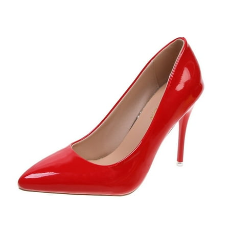 Women s Fashion Stiletto Heels Shoes Simple Sexy Closed Toe High Heeled Slip-on Dress Pumps for Work