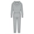 thumbnail image 6 of Scyoekwg Two Piece Outfits Women Sweatsuit Fall Outfits Long Sleeve Tops Wide Leg Pants Fashion Casual Matching Outfits Sweatsuits (Gray,XL), 6 of 6
