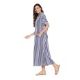 thumbnail image 5 of Women's Plus Size Kaftan Dresses with Pocket Stripes Boho Long Maxi Dress Ladies Casual Hippie Kimono Sleeve Loose Caftan Online, 5 of 8