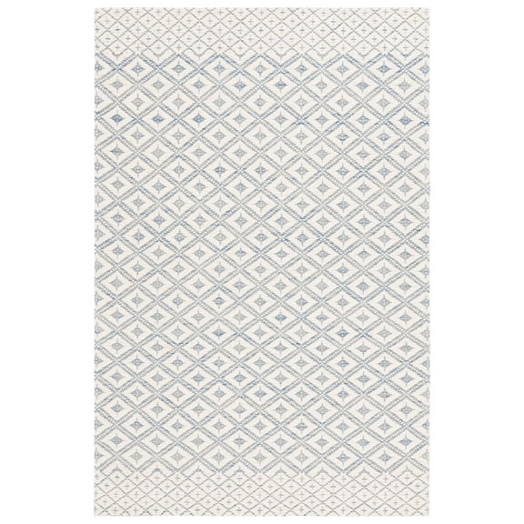 SAFAVIEH Marbella Mervyn Diamond Area Rug, Blue/Ivory, 3' x 5'