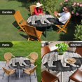 thumbnail image 4 of White Brown Bear Round Tablecloth for 55-60 Inch Tables,Fitted Table Cover with Elastic Edge,Farmhouse Country Rustic Wooden Grain Waterproof Outdoor Table Cloth Protector for Patio Garden Dinner, 4 of 9