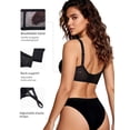 thumbnail image 3 of YANDW Minimizer Sheer Mesh Bras for Women Underwire Plunge Lifting Plus Size Bra, Black 40E, 3 of 7