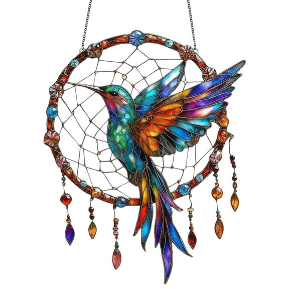 Dream Catchers for Bedroom Decor, Hummingbird Dream Catcher Wall Decor Hanging Ornament for Living Room Dorm Decor Birthday Gifts, Hanging Ornaments Giftsv for Friends 7.87"x6.3"