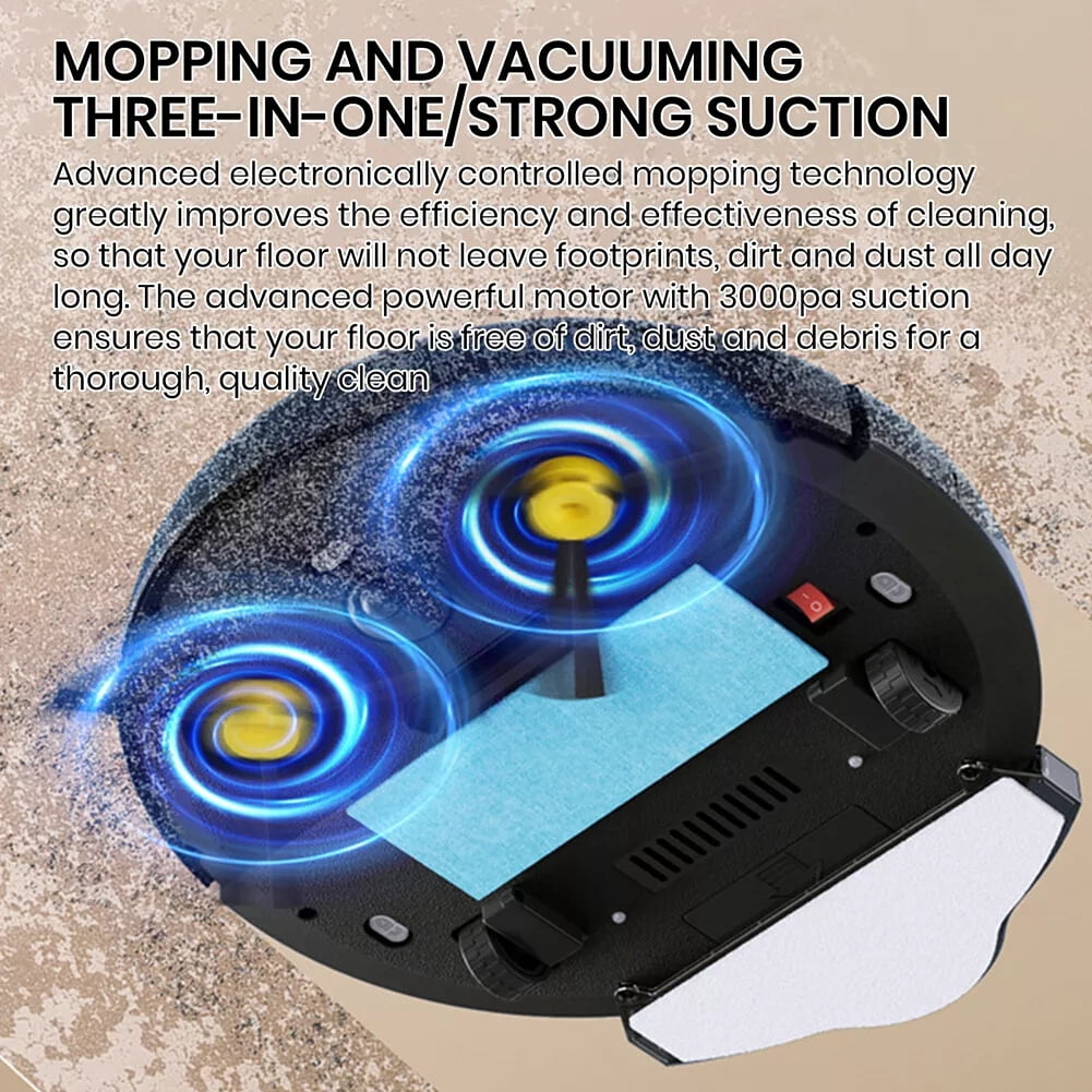 Raistyw Robot Vacuum and Mop Combo, 2800Pa Strong Suction Cleaner, App/Remote Control for Carpets and Hard Floor, White