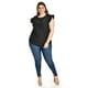 thumbnail image 5 of Blusa con manga de olan y moño en espalda Roman Fashion /Tallas Extras, 1888 (Negro) negro 38, 5 of 6