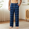 thumbnail image 2 of StSilkitty Mens Pajama Pants Plaid Elastic Waist Drawstring Lounge Pants Lightweight Sleepwear Trousers with Pockets, 2 of 6