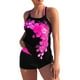 thumbnail image 1 of Traje de baño para mujer Moda Estampado floral Cordón Cordones Cordón cruzado Trajes de baño de dos piezas Rosa L, 1 of 5