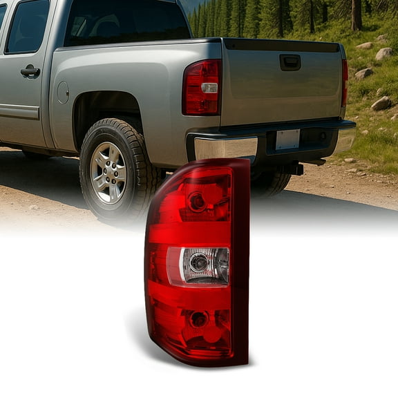 AKKON - For 07-14 Chevy Silverado Pickup Truck Red Clear Tail Light Tail Lamp Brake Lamp Driver Left Side Replacement
