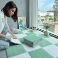 thumbnail image 3 of Soft Plush Foam Puzzle Mat Carpet Tiles for Living Room Bedroom Baby Play Area Non-Slip Interlocking Floor Rug Baby Play Mat, 3 of 8