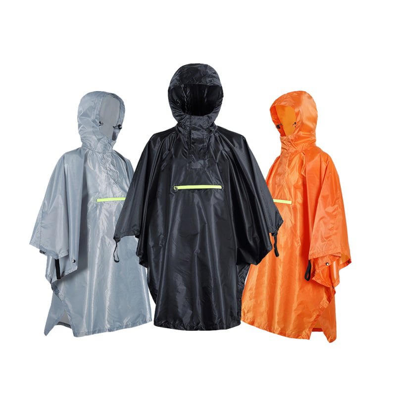 Outdoor Riding Raincoat Poncho Hooded Camping Hiking Rain Gear Rainwear Jacket 