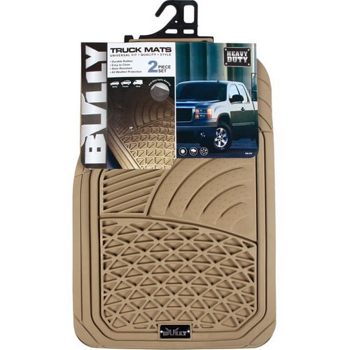 Rubber Car Floor Mats, 2 Pc Bul Universal All Weather Waterproof Floor