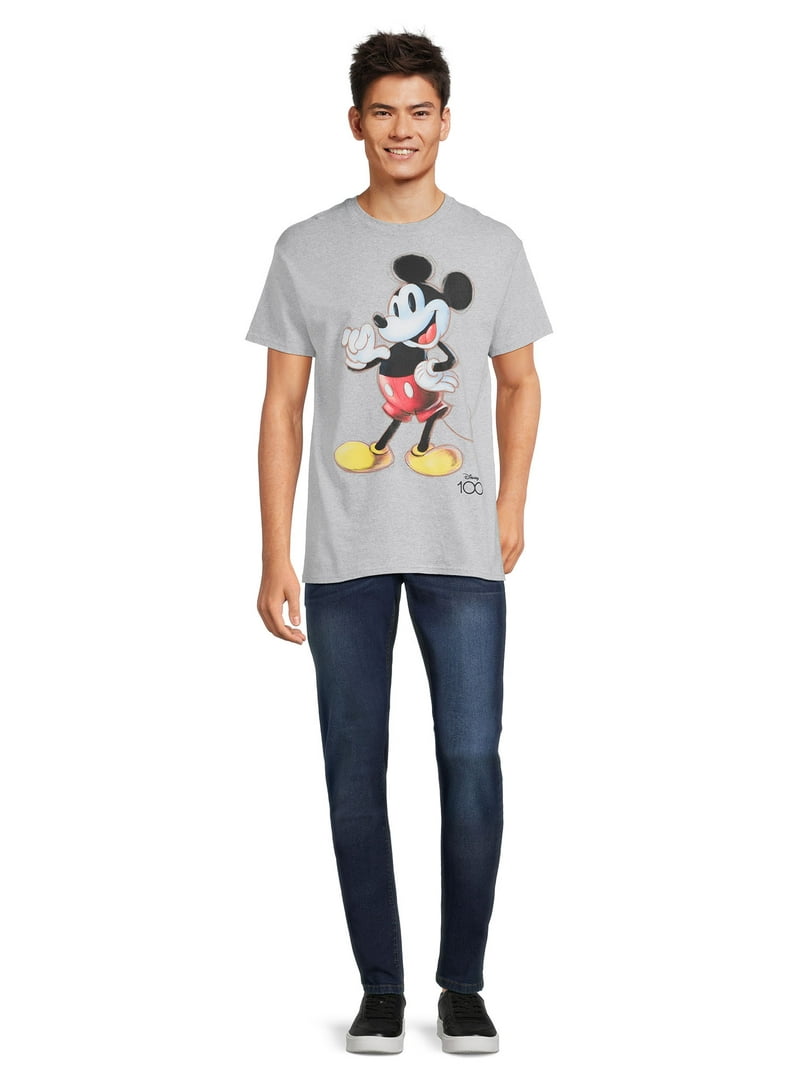 Disney Mickey Mouse Sketched Apparel, Men's Graphic Crew Neck