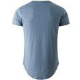 thumbnail image 2 of KLIEGOU Mens 100% Cotton Hipster Hip Hop Longline Crewneck T-Shirt, 2 of 3