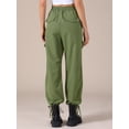 thumbnail image 4 of DARING DIVA Women's Cargo Pants with Pockets Casual Trousers Large Green, 4 of 6