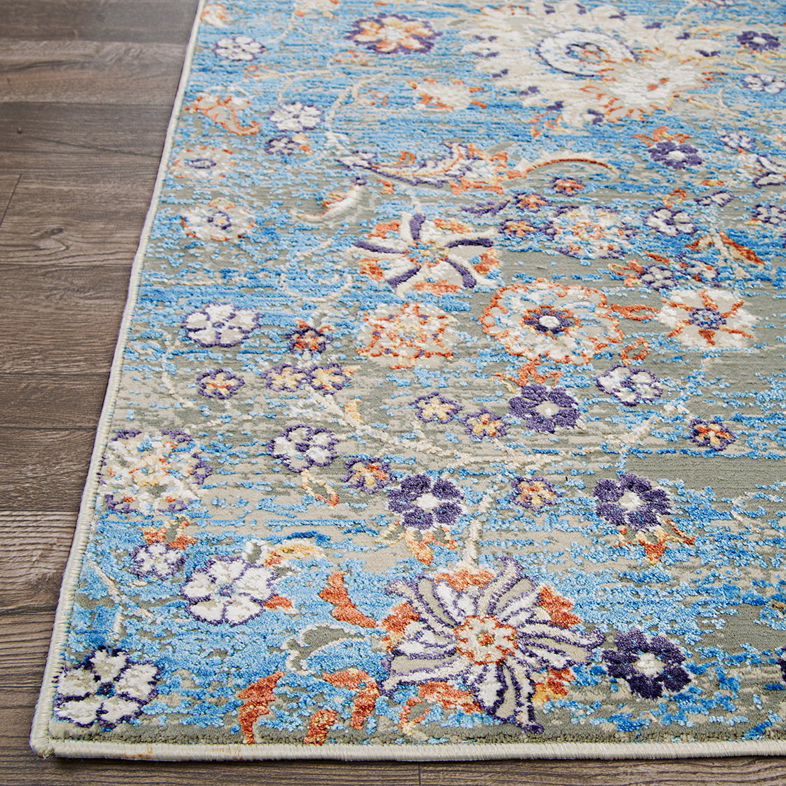 Couristan Vibrata Chateau Multi-Pacific Blue Runner Rug