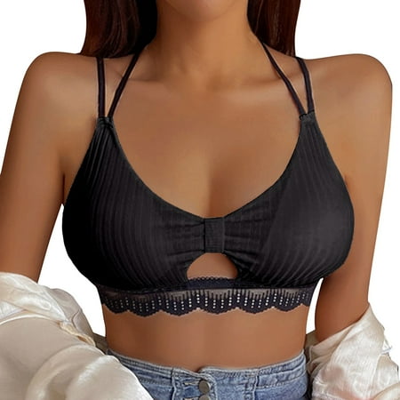 

KI-8jcuD Tanks Top for Women Women Padded Bralettes Sports Bras for Pack Lace Bando Bra for Women Girls Top Vest Shirts for Women Top 1Xl Tops for Wom Black