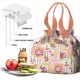 thumbnail image 4 of Pioneer Flower Drawstring Lunch Bag Women - Drawstring Lunch Bag Insulated for Work Office - Stain-Resistant Large Lunchbags for Women with Multi-Pockets, 4 of 6