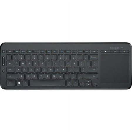 Microsoft - All-In-One Media Wireless Keyboard with Track Pad - Black