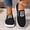 Black, variant on Womens Canvas Slip On Shoes Canvas Upper Round Toe Flat Sole Casual Sneakers for Women Non Slip Rubber Sole Summer Walking Footwear US :6