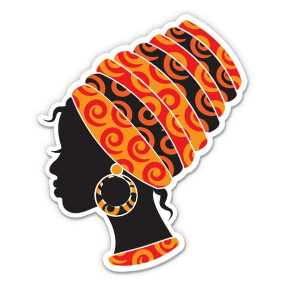 Black Beautiful Woman - 5" Vinyl Sticker - For Car Laptop I-Pad - Waterproof Decal