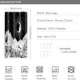 thumbnail image 2 of Stall Shower Curtain 36Wx72HInch Narrow Partition Fabric Water Resistant Shower Curtain, Black and White Hippie Moon Boho Wild Flower Shower Curtain Set, 2 of 5