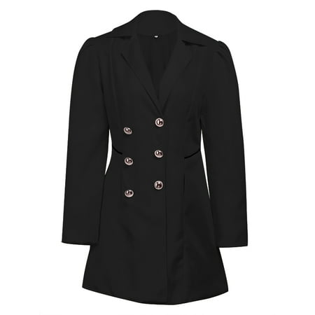 DYMADE Women Ladies Lapel Windbreaker Long Spring Parka Coat Trench...