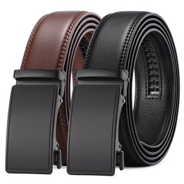 Genuine leather rectangular buckle belt. Sz: M, 46\